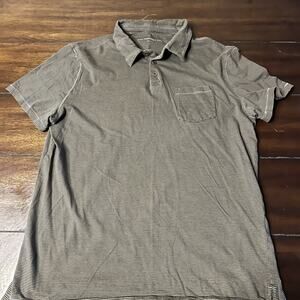 John Varvatos Shirt Polo Short Sleeve Striped Black Men's Large